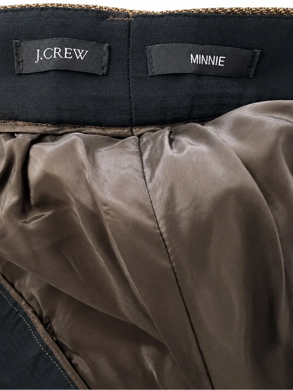 J.Crew Minnie Brown Tailored Herringbone Women's Trousers Size 0-2